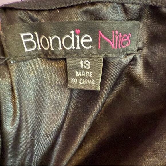 Blondie Nites “Tori” Strapless Glitter Mesh Corset Gown Black Junior’s Sz 13 - Picture 8 of 11